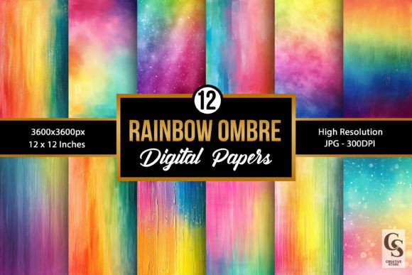 12 Bright Rainbow Ombre Backgrounds for Vibrant Projects
