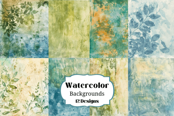 12 Watercolor Backgrounds: Essential Design Assets