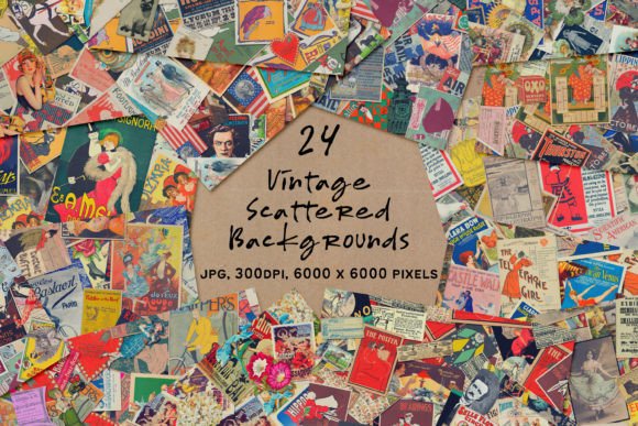 24 Vintage Scattered Backgrounds for Retro Design Projects
