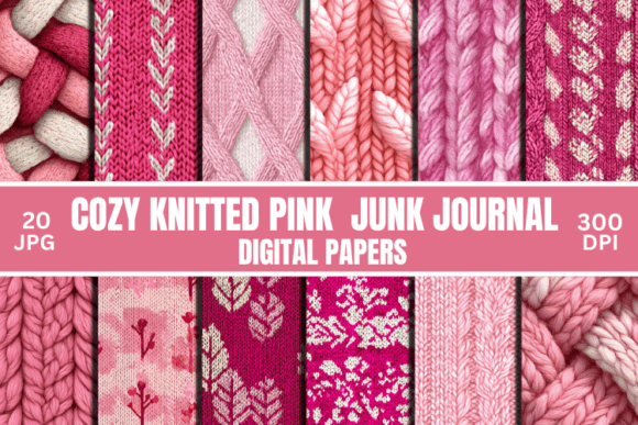 Cozy Knitted Pink Pattern Backgrounds: A Textural Design Asset