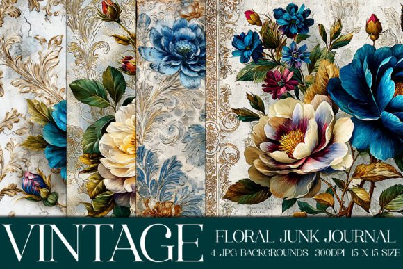 Elegant Floral Backgrounds, S19: A Vintage Toolkit
