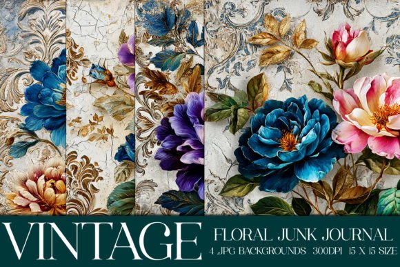 Elegant Floral Backgrounds, S22: Vintage Charm for Modern Projects