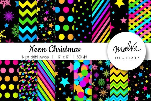 Neon Christmas Patterns Backgrounds: A Designer's Take