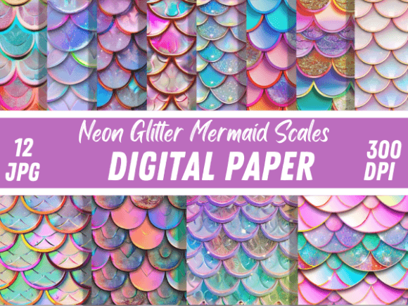 Neon Glitter Mermaid Scales Backgrounds: A Designer's Guide to Iridescent Magic
