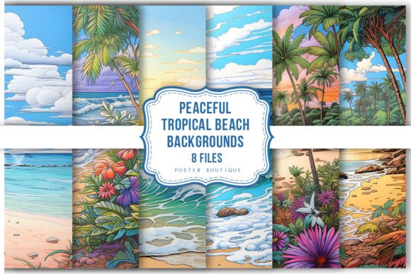 Peaceful Tropical Beach Backgrounds Pack: Your Creative Escape