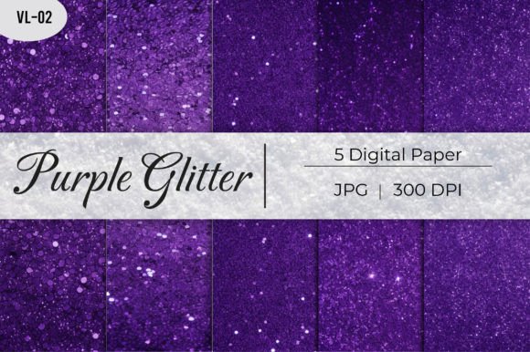 Purple Glitter Paper Backgrounds: Digital Sparkle for Creative Projects