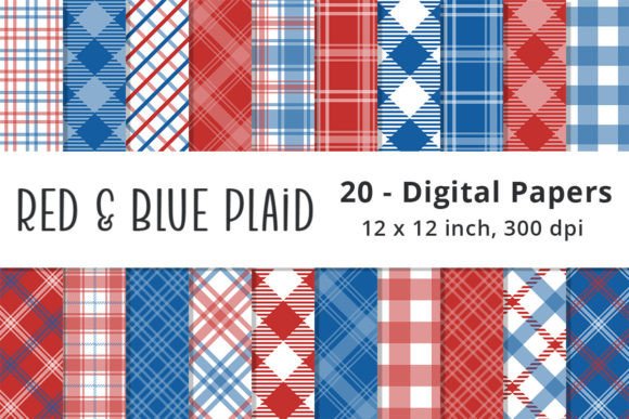 Red, White, and Blue Plaid Backgrounds for Patriotic Projects