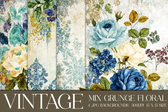 Unveiling Vintage Grunge Floral Backgrounds, S11: A Designer's Treasure Trove