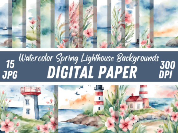 Watercolor Spring Lighthouse Backgrounds: A Digital Artist's Guide